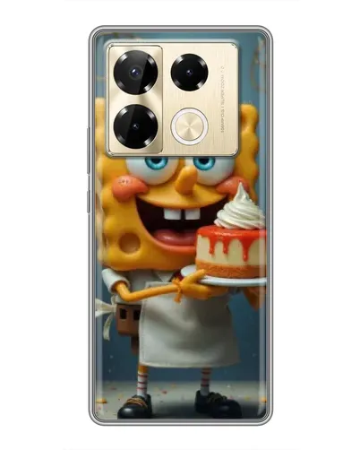 Чехол для Infinix Note 40 Pro с картинкой «Повар Спанч Боб»