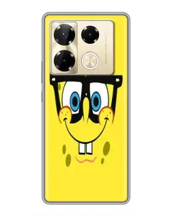 Чехол для Infinix Note 40 Pro с картинкой «Минималистичный Спанч Боб»