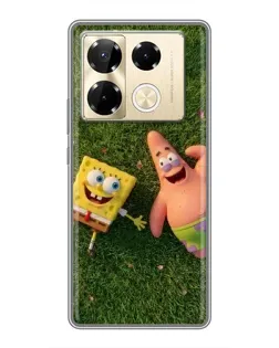 Чехол для Infinix Note 40 Pro с картинкой «Друзья на лужайке»