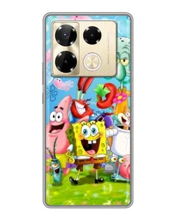 Чехол для Infinix Note 40 Pro с картинкой «Губка Боб и друзья»