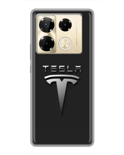 Чехол для Infinix Note 40 Pro с картинкой «Стальной логотип Tesla»