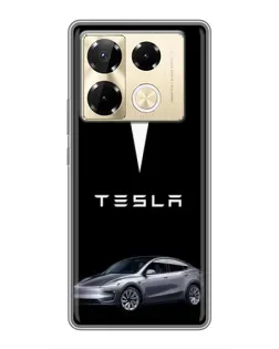 Чехол для Infinix Note 40 Pro с картинкой «Tesla Model Y»