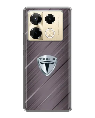 Чехол для Infinix Note 40 Pro с картинкой «Металлическая текстура Tesla»