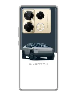 Чехол для Infinix Note 40 Pro с картинкой «Серебристый Cybertruck Tesla»