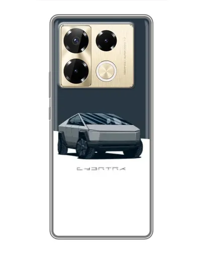 Чехол для Infinix Note 40 Pro с картинкой «Серебристый Cybertruck Tesla»
