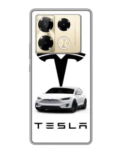 Чехол для Infinix Note 40 Pro с картинкой «Tesla White Style»