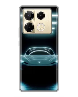 Чехол для Infinix Note 40 Pro с картинкой «Tesla в неоне»