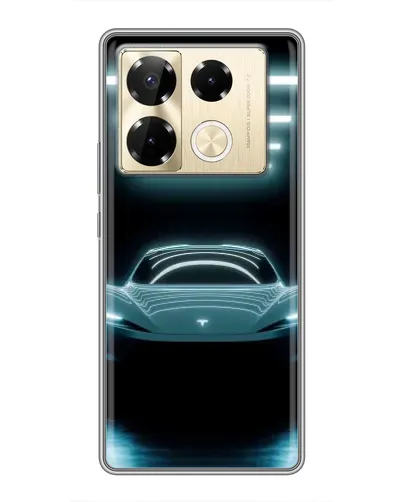 Чехол для Infinix Note 40 Pro с картинкой «Tesla в неоне»