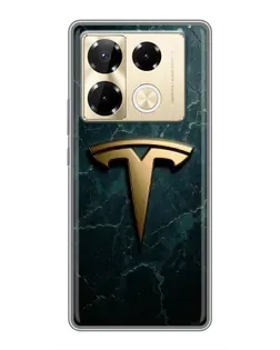 Чехол для Infinix Note 40 Pro с картинкой «Мраморная Tesla Gold»