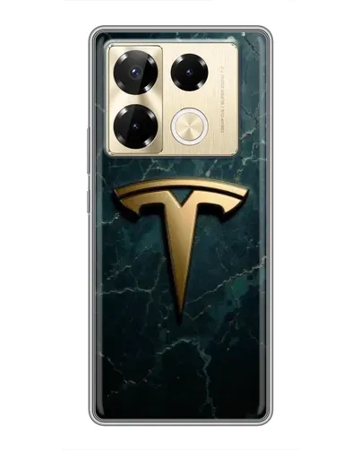 Чехол для Infinix Note 40 Pro с картинкой «Мраморная Tesla Gold»