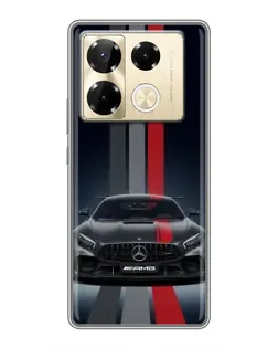 Чохол для Infinix Note 40 Pro з картинкою «Mercedes — білий карбон»