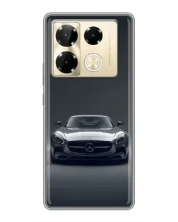 Чехол для Infinix Note 40 Pro с картинкой «Mercedes на черном»