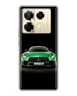 Чехол для Infinix Note 40 Pro с картинкой «Mercedes — неоновый лого»