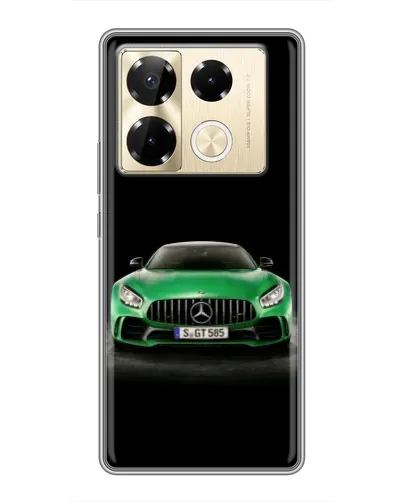 Чехол для Infinix Note 40 Pro с картинкой «Mercedes — неоновый лого»