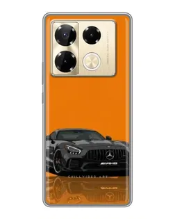 Чехол для Infinix Note 40 Pro с картинкой «Оранжевый Mercedes AMG»