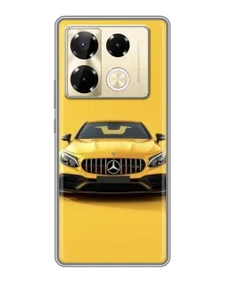 Чехол для Infinix Note 40 Pro с картинкой «Желтый Mercedes GT»