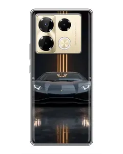 Чохол для Infinix Note 40 Pro з картинкою «Lamborghini золоті лінії»