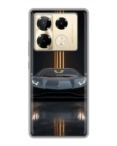 Чехол для Infinix Note 40 Pro с картинкой «Lamborghini золотые линии»