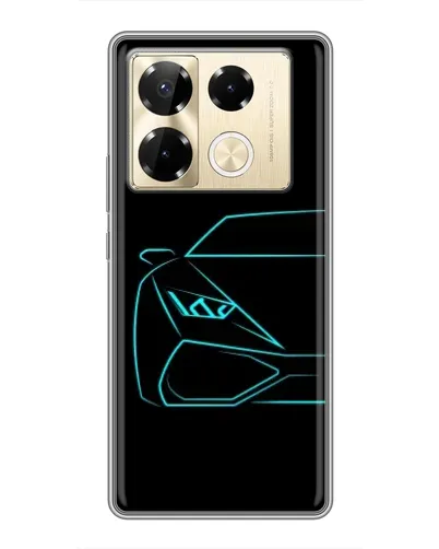 Чехол для Infinix Note 40 Pro с картинкой «Голубой силуэт Lamborghini»