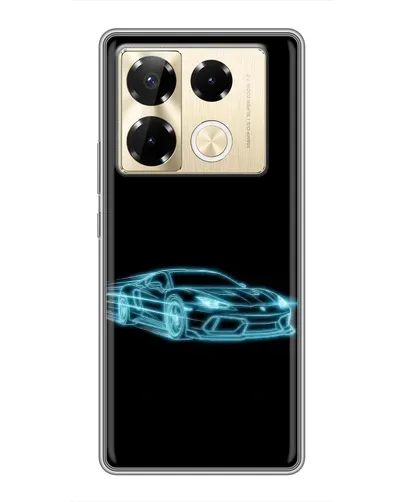 Чехол для Infinix Note 40 Pro с картинкой «Неоновый контур Lamborghini»