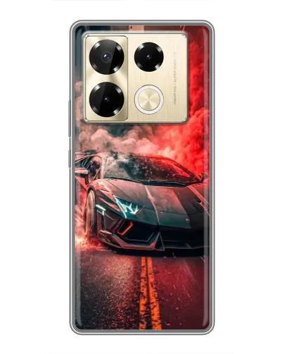 Чехол для Infinix Note 40 Pro с картинкой «Lamborghini красный дым»