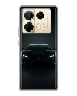 Чехол для Infinix Note 40 Pro с картинкой «Черный Lamborghini Aventador»