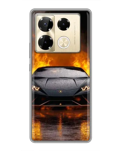 Чехол для Infinix Note 40 Pro с картинкой «Lamborghini в огне»