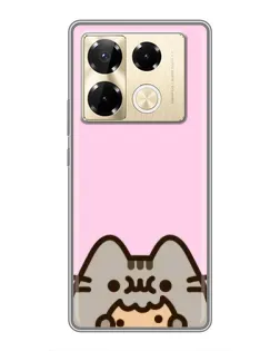 Чехол для Infinix Note 40 Pro с картинкой «Pusheen и печенье»