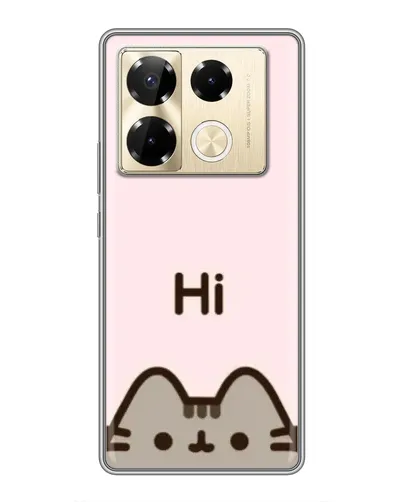 Чехол для Infinix Note 40 Pro с картинкой «Пушин говорит Hi»