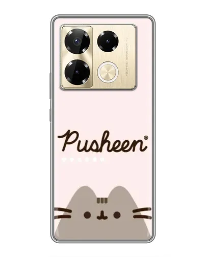 Чехол для Infinix Note 40 Pro с картинкой «Pusheen логотип»