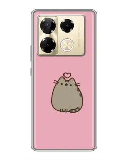 Чехол для Infinix Note 40 Pro с картинкой «Pusheen сердце»