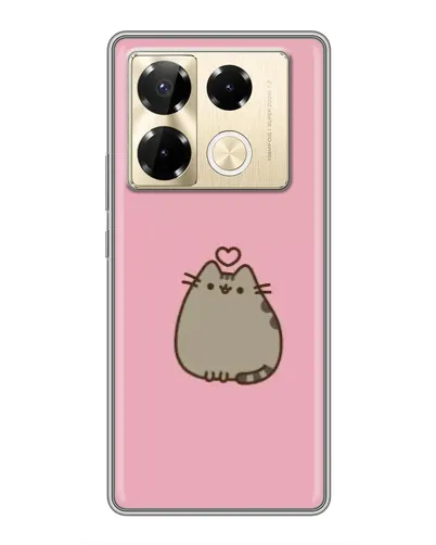 Чехол для Infinix Note 40 Pro с картинкой «Pusheen сердце»