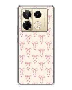 Чехол для Infinix Note 40 Pro с картинкой «Розовые бантики Coquette»