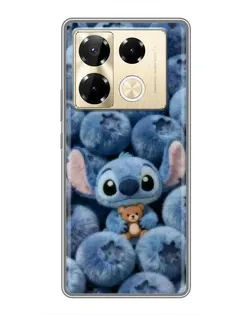 Чехол для Infinix Note 40 Pro с картинкой «Стич и голубика»