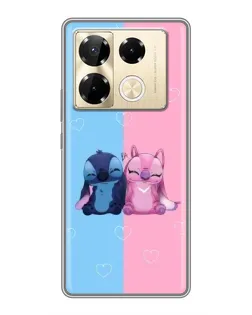 Чехол для Infinix Note 40 Pro с картинкой «Stitch и Angel Love»