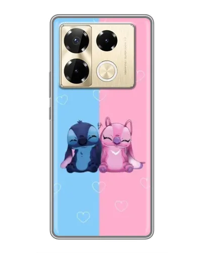 Чехол для Infinix Note 40 Pro с картинкой «Stitch и Angel Love»