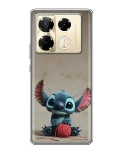 Чехол для Infinix Note 40 Pro с картинкой «Стич на коричневом фоне»
