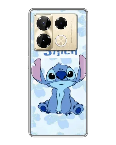 Чехол для Infinix Note 40 Pro с картинкой «Stitch среди цветов»