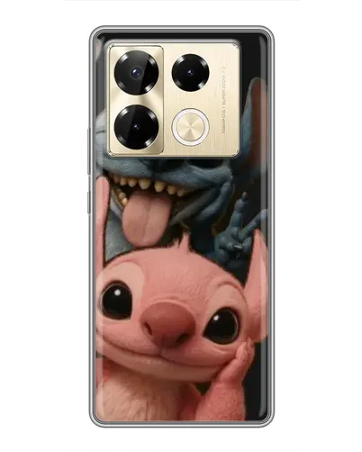 Чехол для Infinix Note 40 Pro с картинкой «Стич и Ангел»