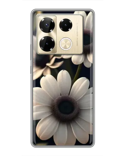 Чехол для Infinix Note 40 Pro с картинкой «Белые маргаритки макро»