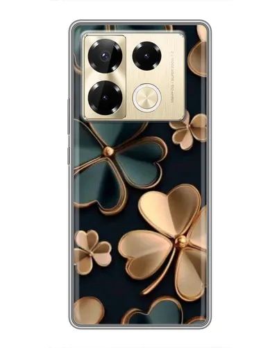 Чехол для Infinix Note 40 Pro с картинкой «Клевер в золоте»