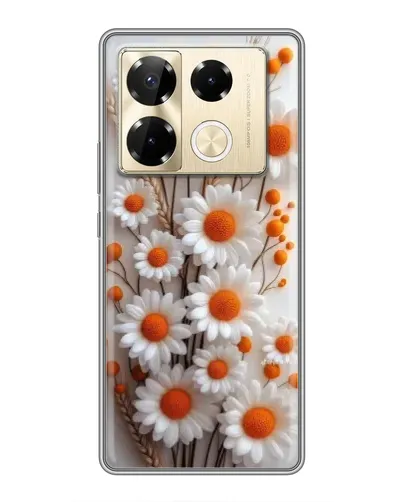 Чехол для Infinix Note 40 Pro с картинкой «Белые сухоцветы»