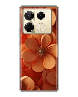 Чехол для Infinix Note 40 Pro с картинкой «Оранжевый макро цветок»