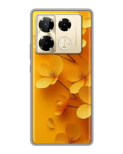 Чехол для Infinix Note 40 Pro с картинкой «Золотые лепестки»