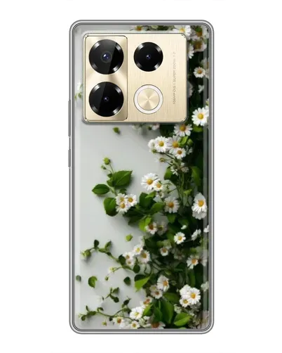 Чехол для Infinix Note 40 Pro с картинкой «Ветка мелких белых цветов»