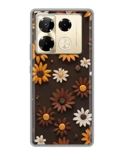 Чехол для Infinix Note 40 Pro с картинкой «Узор из маленьких подсолнухов»