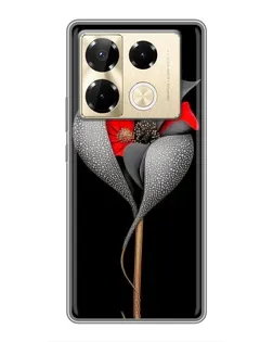 Чехол для Infinix Note 40 Pro с картинкой «Серебряный фантазийный цветок»