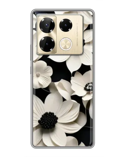 Чехол для Infinix Note 40 Pro с картинкой «Объемные белые цветы»