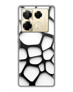 Чехол для Infinix Note 40 Pro с картинкой «Белая объемная сетка»