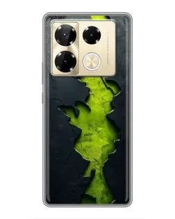 Чехол для Infinix Note 40 Pro с картинкой «Салатовый разлом скалы»